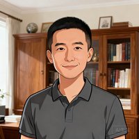 一位30岁出头的男性玩家头像，留着干练的短发，穿着深灰色Polo衫，面带沉稳的微笑，身后是家庭书房的书柜。